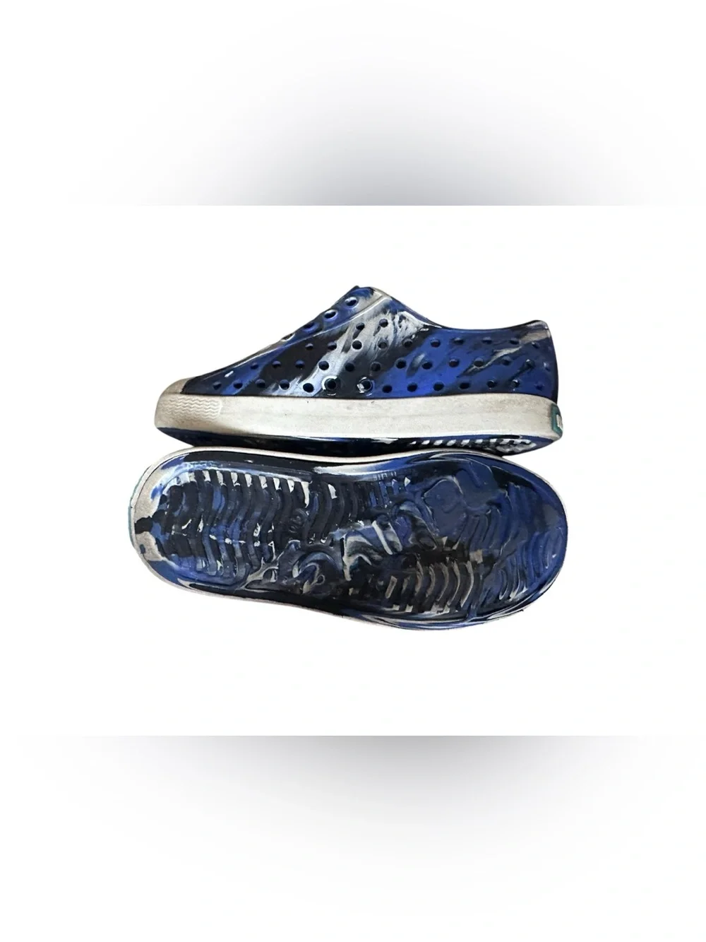 Native Shoes Jefferson Slip-On Shoes Blue and Black Marbled Toddler Size 10
